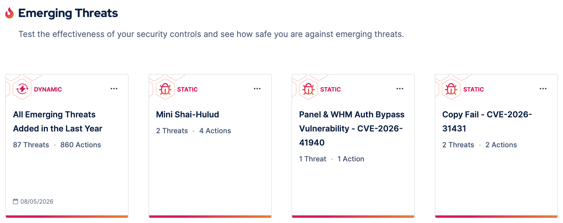 Figure 3. Emerging Threats Are Part of the Picus Security Control Validation, Which Is Powered by BAS Technology